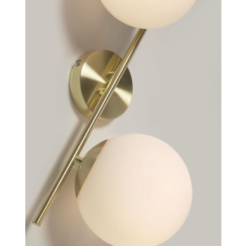 Mahala wall light in brass finish steel with 2 spheres