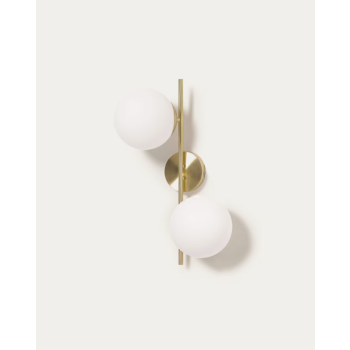 Mahala wall light in brass finish steel with 2 spheres