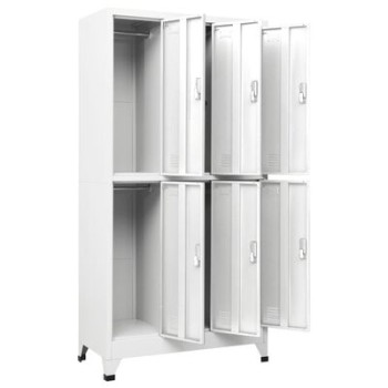 VidaXL Steel Lockable Cabinet with 6 Compartments 90x45x180 cm