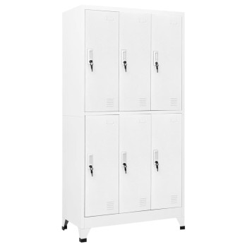 VidaXL Steel Lockable Cabinet with 6 Compartments 90x45x180 cm