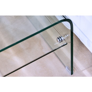 Glass items - Eta Low Bedside Table 50x50x40 With Transparent Shelf