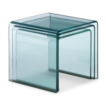 Glass items - Triptych Nest transparent tables 34x34x34-38x38x38-42x42x42