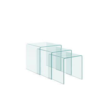 Glass items - Triptych Nest transparent tables 34x34x34-38x38x38-42x42x42