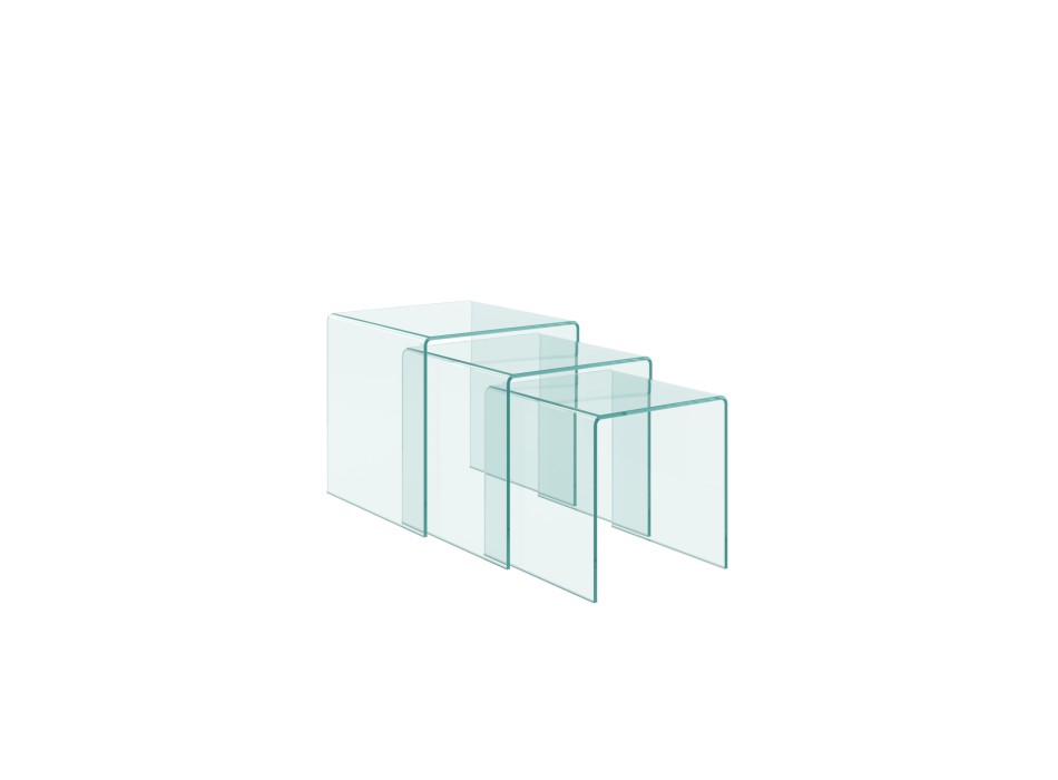 Glass items - Triptych Nest transparent tables 34x34x34-38x38x38-42x42x42