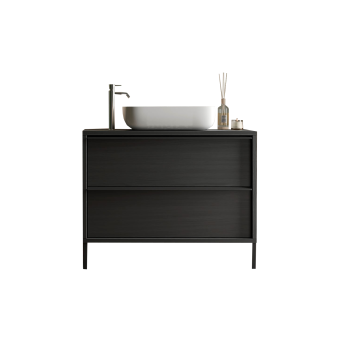 2-drawer bathroom cabinet with STEEL washbasin