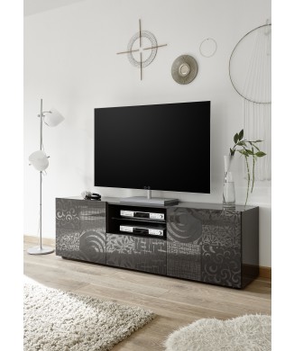 MIRO TV Stand 2 Doors / 1 Drawer 181x57x43 cm black colour