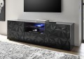 TV stand with 2 doors and 1 drawer PRISMA black colour