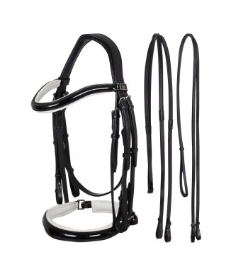 DRESSAGE BRIDLE WITH WHITE PADDING