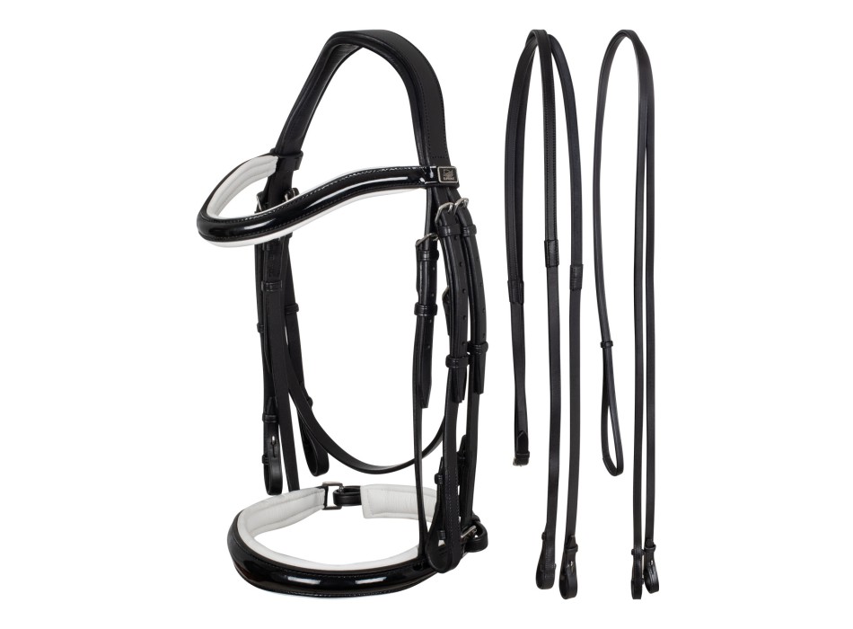 DRESSAGE BRIDLE WITH WHITE PADDING