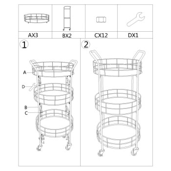 ROUND GLAM TROLLEY