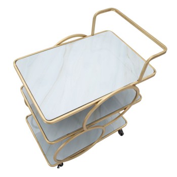 MARBLE GLASS TROLLEY