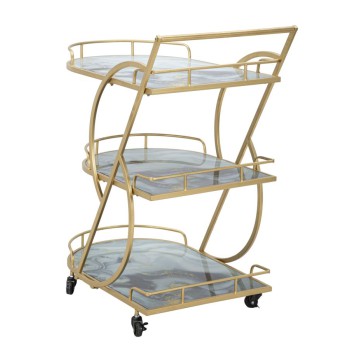 MARBLE GLASS MIX TROLLEY