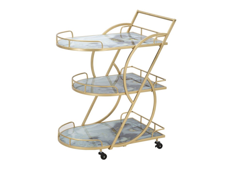 MARBLE GLASS MIX TROLLEY