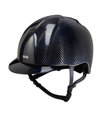 E-LIGHT CARBON HELMET BLUE AND GLOSSY BLACK / METALLIC BLUE VISOR AND STAINLESS STEEL GRILLE