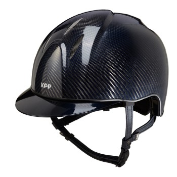 E-LIGHT CARBON HELMET BLUE AND GLOSSY BLACK / METALLIC BLUE VISOR AND STAINLESS STEEL GRILLE