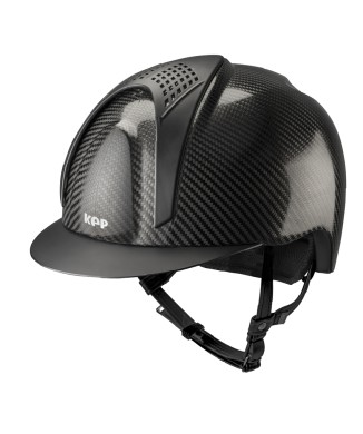 E-LIGHT CARBON HELMET GLOSSY BLACK WITH MATT BLACK VISOR AND 2 MATT BLACK PAD