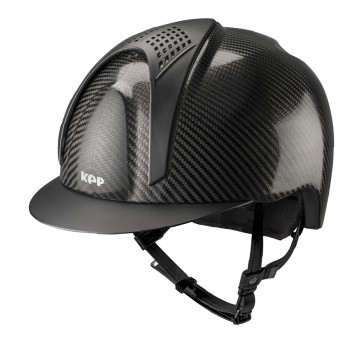 E-LIGHT CARBON HELMET GLOSSY BLACK WITH MATT BLACK VISOR AND 2 MATT BLACK PAD