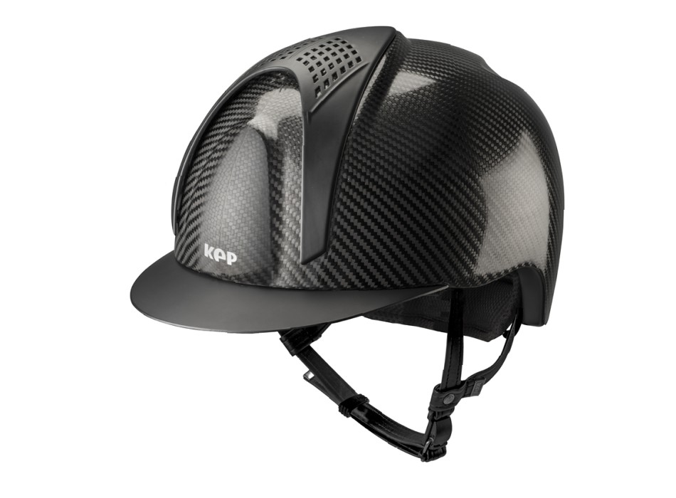 E-LIGHT CARBON HELMET GLOSSY BLACK WITH MATT BLACK VISOR AND 2 MATT BLACK PAD