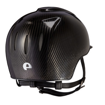 E-LIGHT CARBON HELMET GLOSSY BLACK WITH MATT BLACK VISOR AND STAINLESS STEEL GRILLE PROMO