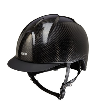 E-LIGHT CARBON HELMET GLOSSY BLACK WITH MATT BLACK VISOR AND STAINLESS STEEL GRILLE PROMO