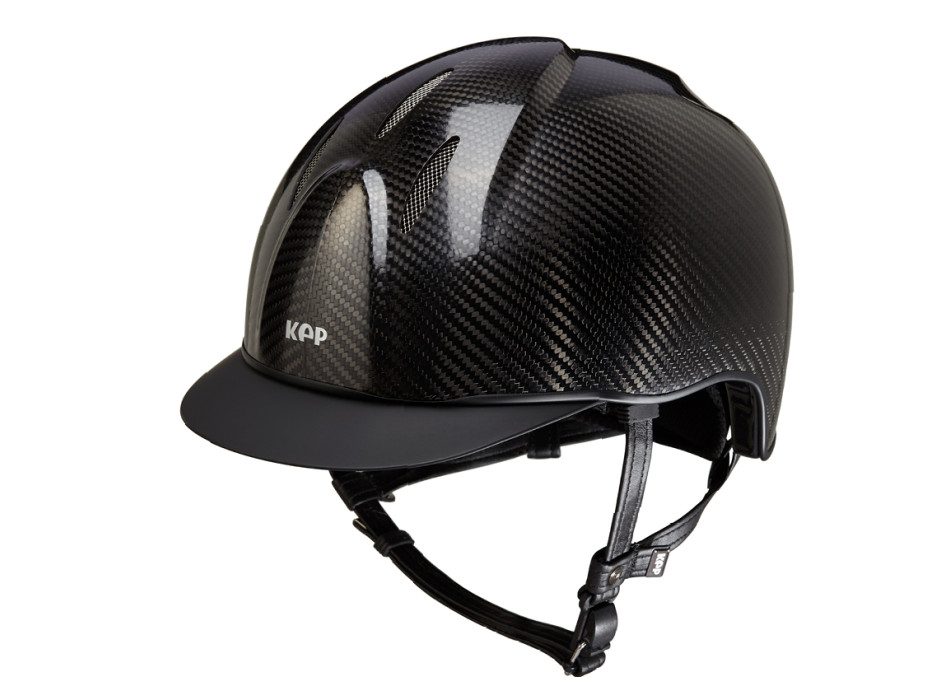 E-LIGHT CARBON HELMET GLOSSY BLACK WITH MATT BLACK VISOR AND STAINLESS STEEL GRILLE PROMO