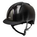 E-LIGHT CARBON HELMET GLOSSY BLACK WITH MATT BLACK VISOR AND STAINLESS STEEL GRILLE PROMO