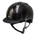 E-LIGHT CARBON HELMET GLOSSY BLACK WITH MATT BLACK VISOR AND STAINLESS STEEL GRILLE