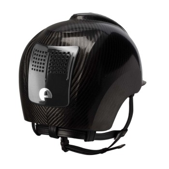 E-LIGHT CARBON HELMET GLOSSY BLACK WITH METALLIC BLACK VISOR AND 3 METALLIC BLACK BOLTS