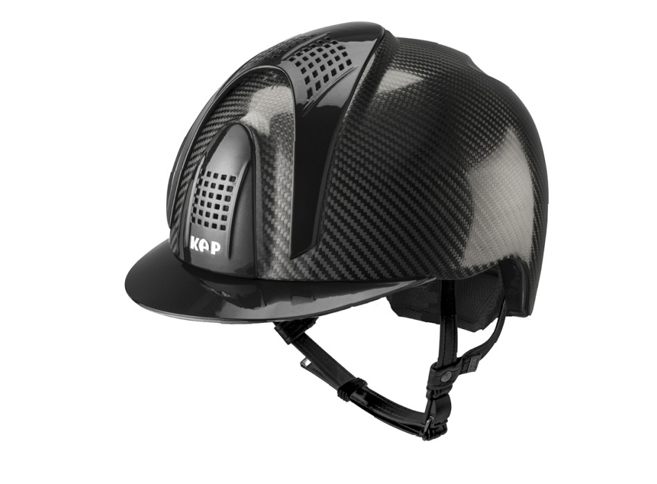 E-LIGHT CARBON HELMET GLOSSY BLACK WITH METALLIC BLACK VISOR AND 3 METALLIC BLACK BOLTS