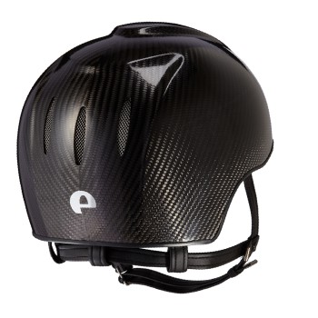 E-LIGHT CARBON HELMET GLOSSY BLACK WITHOUT VISOR / STAINLESS STEEL GRID / STANDARD STRAP