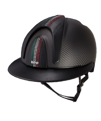 E-LIGHT CARBON HELMET MATT BLACK WITH SWAROVSKI ITALIAN FLAG