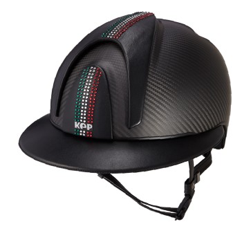 E-LIGHT CARBON HELMET MATT BLACK WITH SWAROVSKI ITALIAN FLAG