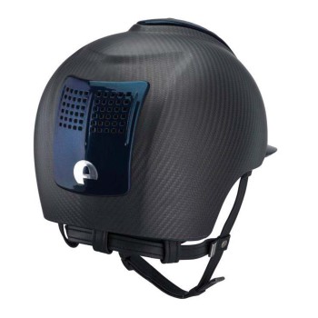 E-LIGHT CARBON HELMET MATT BLACK WITH METALLIC BLUE VISOR AND 2 METALLIC BLUE PIECES