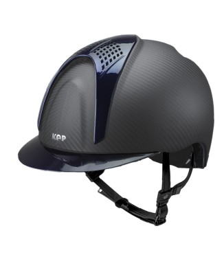 E-LIGHT CARBON HELMET MATT BLACK WITH METALLIC BLUE VISOR AND 2 METALLIC BLUE PIECES