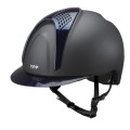 E-LIGHT CARBON HELMET MATT BLACK WITH METALLIC BLUE VISOR AND 2 METALLIC BLUE PIECES