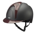 E-LIGHT CARBON HELMET MATT BLACK WITH METALLIC BORDEAUX VISOR AND 2 METALLIC BORDEAUX PAD