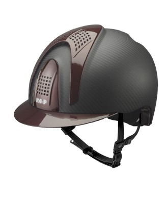 E-LIGHT CARBON HELMET MATT BLACK WITH METALLIC BORDEAUX VISOR AND 3 METALLIC BORDEAUX PAD