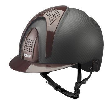 E-LIGHT CARBON HELMET MATT BLACK WITH METALLIC BORDEAUX VISOR AND 3 METALLIC BORDEAUX PAD