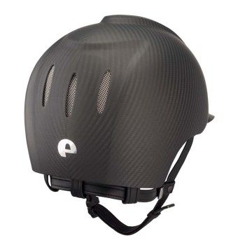 E-LIGHT CARBON HELMET MATT BLACK WITH MATT BLACK VISOR AND STAINLESS STEEL GRILLE