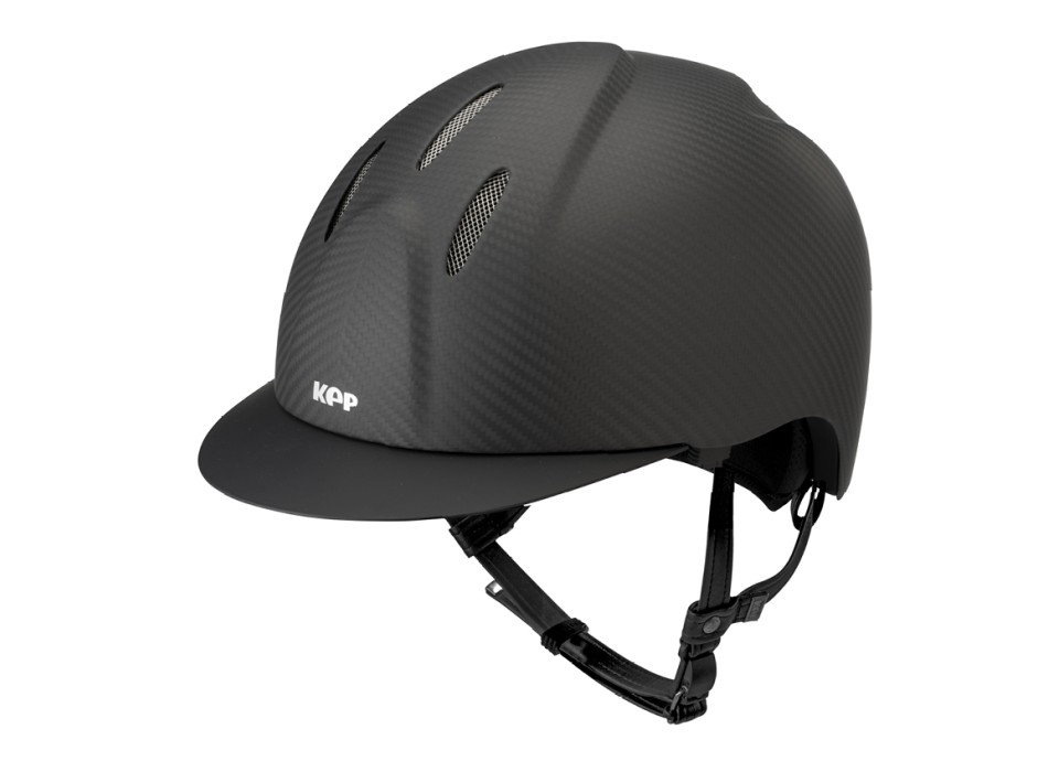 E-LIGHT CARBON HELMET MATT BLACK WITH MATT BLACK VISOR AND STAINLESS STEEL GRILLE