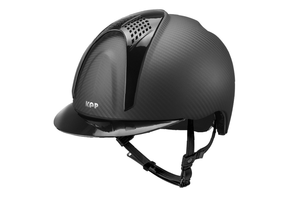 E-LIGHT CARBON HELMET MATT BLACK WITH METALLIC BLACK VISOR AND 2 METALLIC BLACK PAD