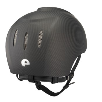 E-LIGHT CARBON HELMET MATT BLACK WITHOUT VISOR / STAINLESS STEEL GRID / STANDARD STRAP