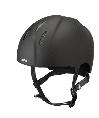 E-LIGHT CARBON HELMET MATT BLACK WITHOUT VISOR / STAINLESS STEEL GRID / STANDARD STRAP