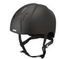 E-LIGHT CARBON HELMET MATT BLACK WITHOUT VISOR / STAINLESS STEEL GRID / STANDARD STRAP