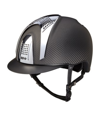 E-LIGHT CARBON HELMET MATT BLACK / MATT BLACK VISOR AND 3 SILVER INSERTS