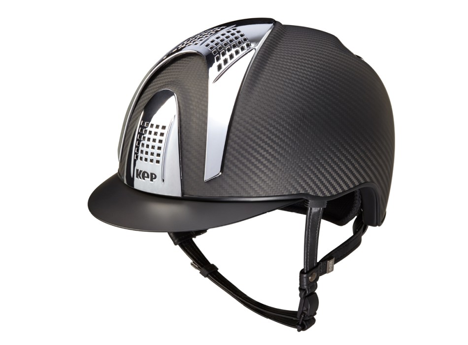 E-LIGHT CARBON HELMET MATT BLACK / MATT BLACK VISOR AND 3 SILVER INSERTS