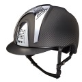 E-LIGHT CARBON HELMET MATT BLACK / MATT BLACK VISOR AND 3 SILVER INSERTS