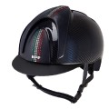 E-LIGHT SHINE BLUE CARBON HELMET WITH SWAROVSKI ITALIAN FLAG