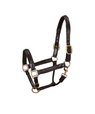 SOFT LEATHER HALTER WITH RESISTANT BUCKLES