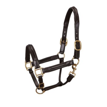 SOFT LEATHER HALTER WITH RESISTANT BUCKLES